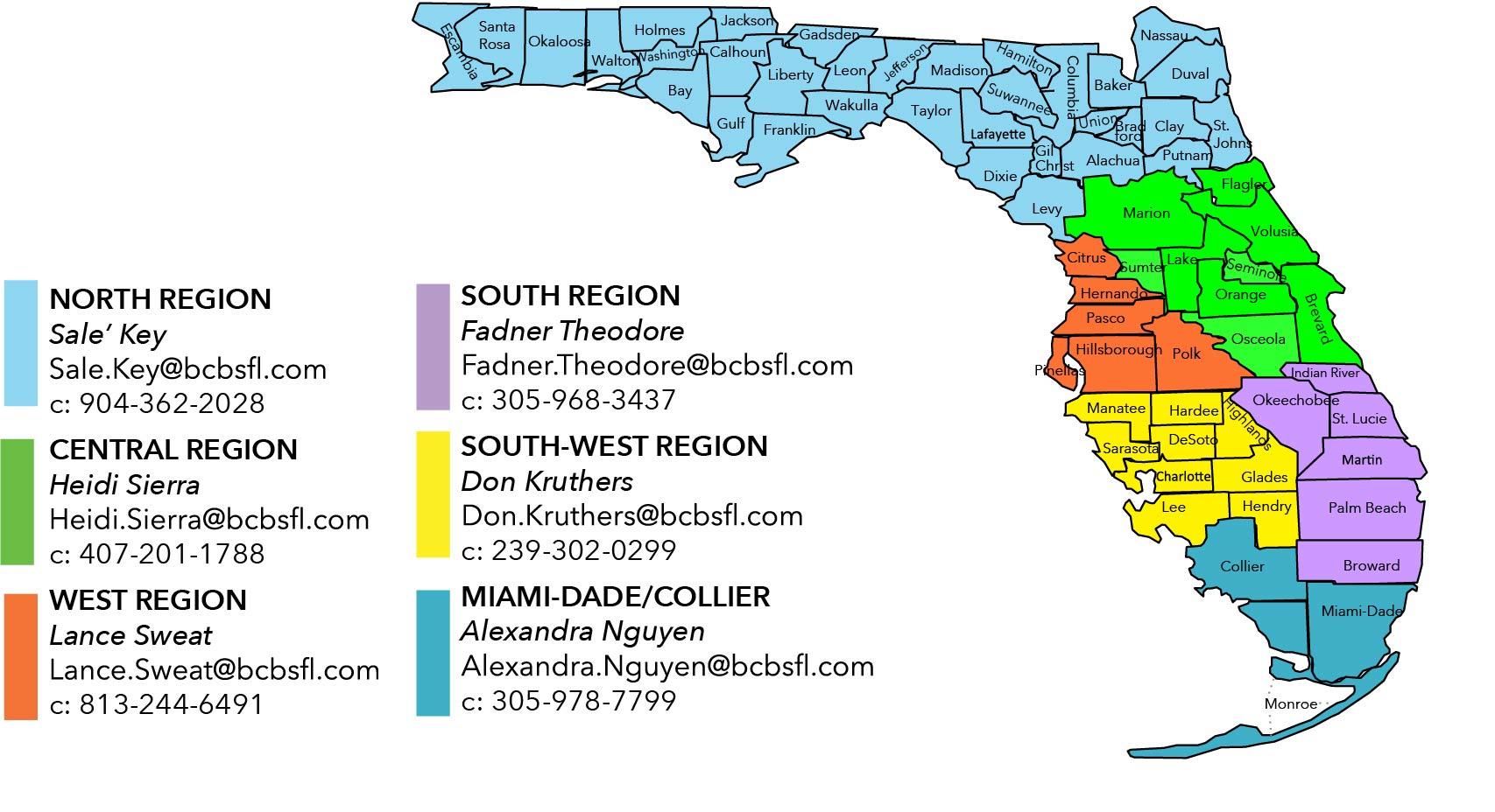 Regions sold - Florida Map