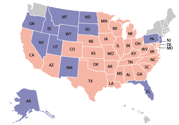 Allstate MultiDiscount States Map